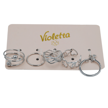 Набор колец Violetta различных по форме, 5шт