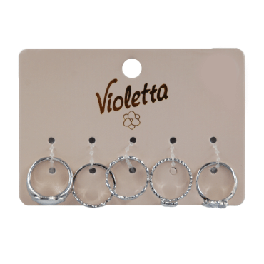 Набор колец Violetta в форме сердечек, 5шт