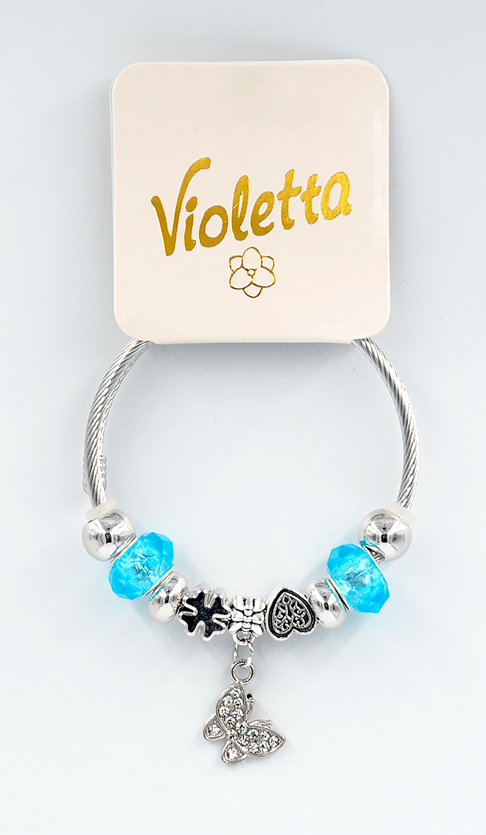 Браслет Violetta метелик з бусами, 1шт