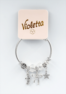 Браслет Violetta прозорі буси, 1шт