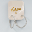 Сережки-кільця Violetta з кристалами, 1пара