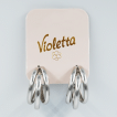 Серьги-кольца Violetta классические  тройные, 1 пара