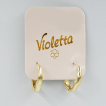 Сережки Violetta з матовим покриттям золотаві, 1пара
