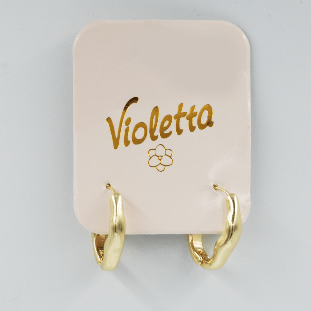Сережки Violetta з матовим покриттям золотаві, 1пара