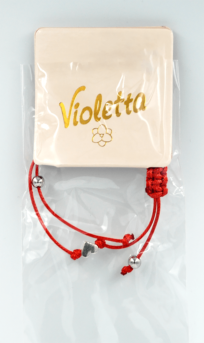 Стильний браслет Violetta червоний із металевими елементами,1 шт