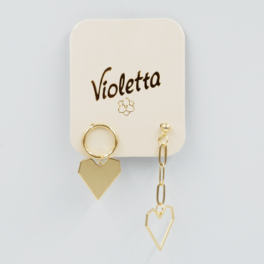 Сережки із сердечками Violetta, 1пара