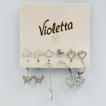 Стильний набір сережок Violetta, 6 пар