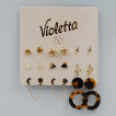 Стильний набір сережок Violetta, 8 пар