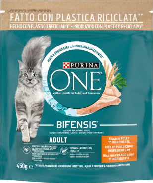 Purina корм сухой Для кошек ONE Adult Bifensis с курицей, 450г