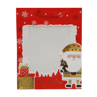 Праздничный подарочный пакет с с Дедом Морозом 26х32х10 см.,1 шт.