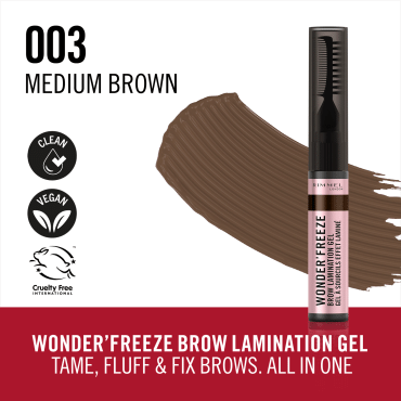 Гель для ламінування брів Rimmel Wonder'Freeze, 003 Medium brown фото 3