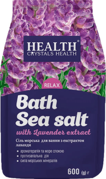 Crystals Health сіль для ванн морська натуральна Лаванда, 600г