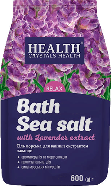 Сіль для ванн Crystals Health морська натуральна лаванда 600 г
