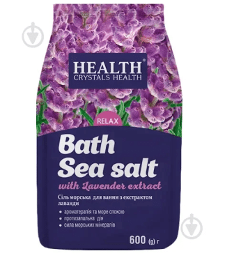 Crystals Health сіль для ванн морська натуральна Лаванда, 600г фото 2