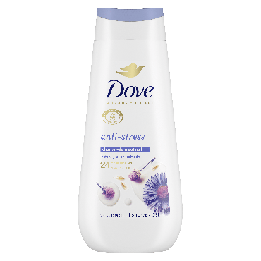 Dove Advanced Care крем-гель д/душу Антистрес з блакитною ромашкою та вівсяним молоком, 225мл фото 1