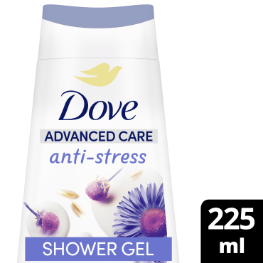 Dove Advanced Care крем-гель д/душу Антистрес з блакитною ромашкою та вівсяним молоком, 225мл фото 3