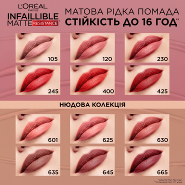 Жидкая матовая помада для губ L’Oréal Paris Infaillible Matte Resistance, оттенок 601, 5 мл фото 1