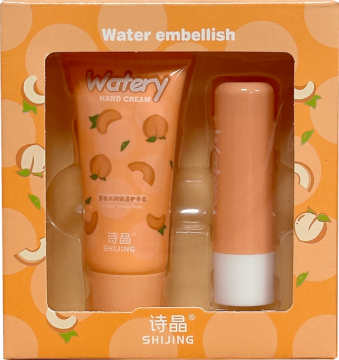 Набор подарочный Watery Персик (бальзам для губ 3,2 g (г), крем для рук 15 g (г)), 1 шт.