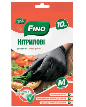 Fino перчатки нитриловые одноразовые Универсальные M, 10шт