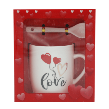 Набір чашка з ложкою в упаковці Love, 1набір