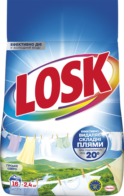 Пральний порошок Losk Автомат для білих та світлих речей Гірське озеро 2.4 кг