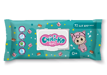 Chibi-Ko серветки вологі дитячі з клапаном, 72шт