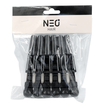 Набір затискачів NEO hair для укладання волосся чорні пластикові 6 шт