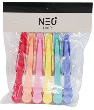 Затиски для укладання волосся NEO hair різнокольорові 6 шт