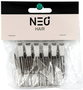 Набір затискачів NEO hair для укладання волосся металеві срібні 12 шт