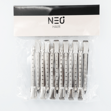 Затиски для укладання волосся NEO hair металеві арт. CH-SM-24-4, 12 штук