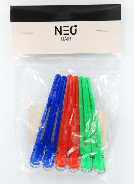Набор зажимов NEO hair для укладки волос цветные пластик, 6 шт