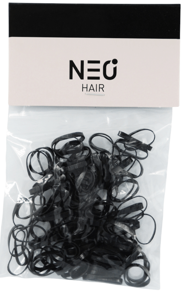 Резинки для плетіння NEO hair чорні 100 шт.