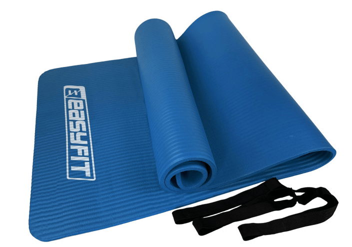 EasyFit Коврик для фитнеса и йоги Синий, 10мм фото 3