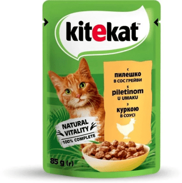 Kitekat Влажный корм для котов курка в соусе, 85 г