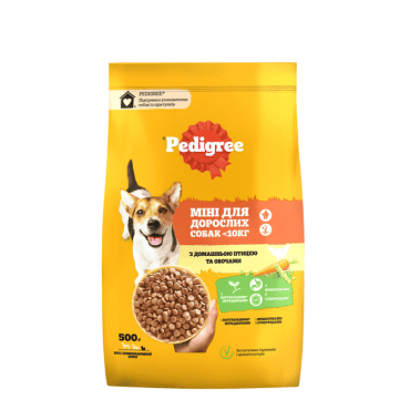 Pedigree Сухой корм для взрослых собак малых пород с курицей и овощами, 500 г