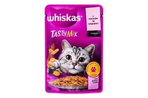 Whiskas корм для котов Tasty Mix лосось, морковь, 85 грамм