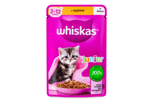 Whiskas корм для котят курица в желе, 85 грамм