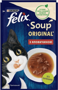 Felix Soup корм для котів з яловичиною, 48 г