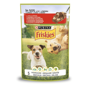 Friskies корм для собак кусочки в подливке с говядиной и картофелем, 100 г