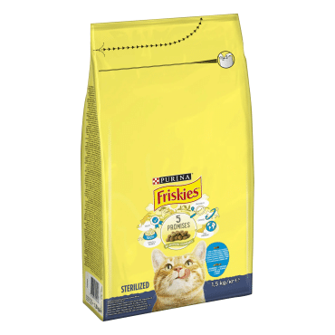 Friskies сухий корм для стерилізованих котів з лососем та овочами, 1,5 кг