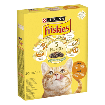Friskies сухий корм для котів з куркою та овочами, 300 г
