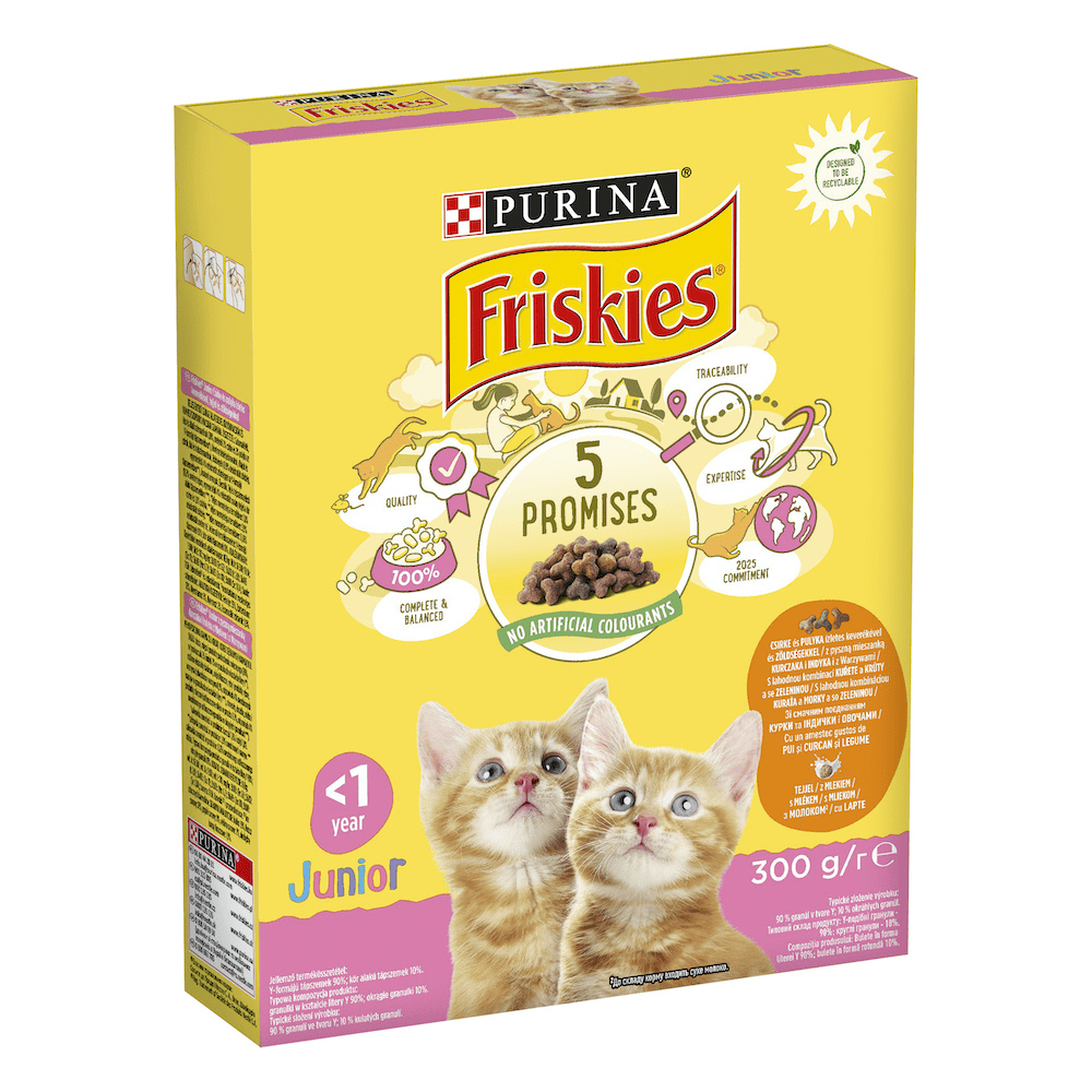 Friskies сухий корм для кошенят з куркою, індичкою, молоком та овочами, 300 г