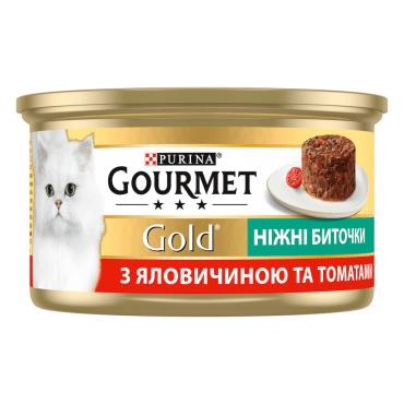 Gourmet Gold ніжні биточки з яловичиною та томатами, 85 г