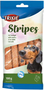 TRIXIE ласощі для собак Stripes Light з м'ясом домашніх птахів, 100 грам