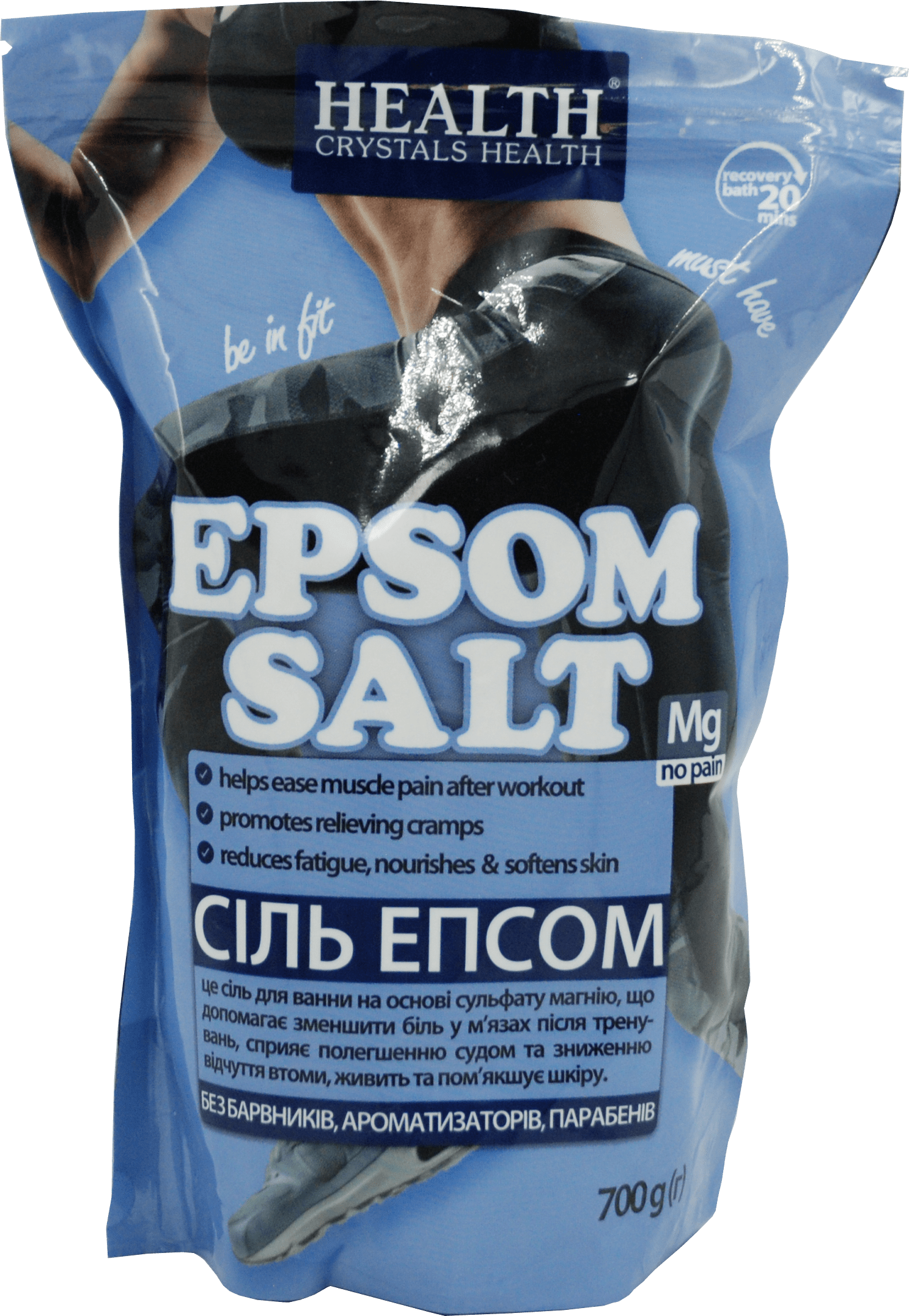 Сіль для ванн Crystals Health на основі сульфату магнію EPSOM 700 г