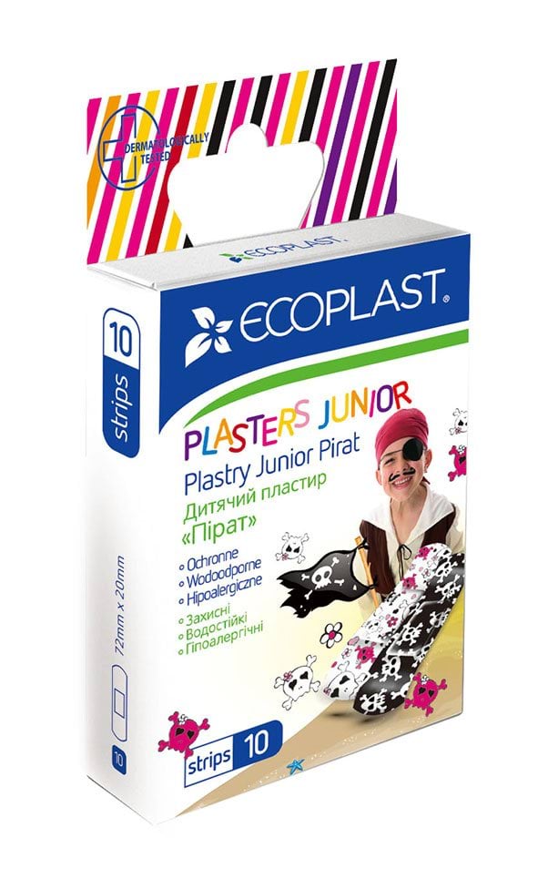 Ecoplast набор пластырей полимерных детских Пират, 10 шт