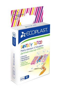 Ecoplast набір пластирів полімерних дитячих Тату, 10шт