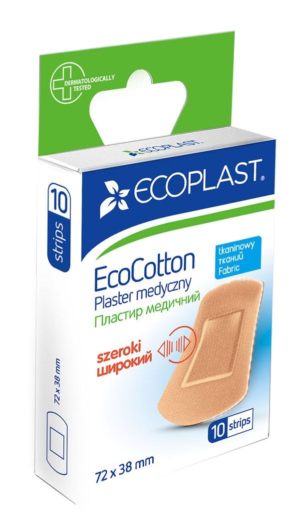 Ecoplast набор пластырей тканых Широкие 72ммх38мм, 10шт