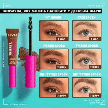 Туш для брів NYX Professional Makeup Thick It Stick It 01, 7 мл фото 8