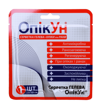 Опекун салфетка гелевая антимикробная 10х10см, 1шт